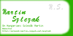 martin szlezak business card