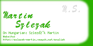 martin szlezak business card